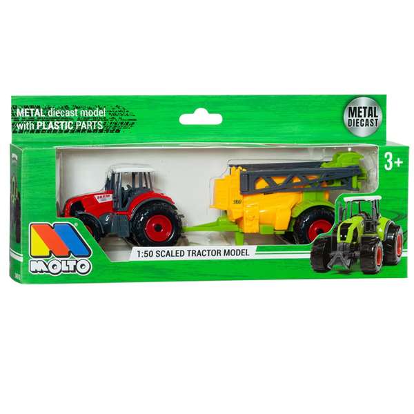 Molto - Tractor de ferme avec remorque - Jouet miniature - Modèles aléatoires - Échelle 1:50 - Matière plastique et métal - Sans piles - Langues: espagnol, anglais Molto - Tractor de ferme avec remorque - Jouet miniature - Modèles aléatoires - Échelle 1:50 - Matière plastique et métal - Sans piles - Langues: espagnol, anglais
