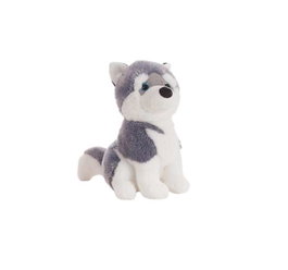 Husky Peluche Sultan 28 cm - Chien en Peluche Husky à Deux Couleurs, Gris et Marron