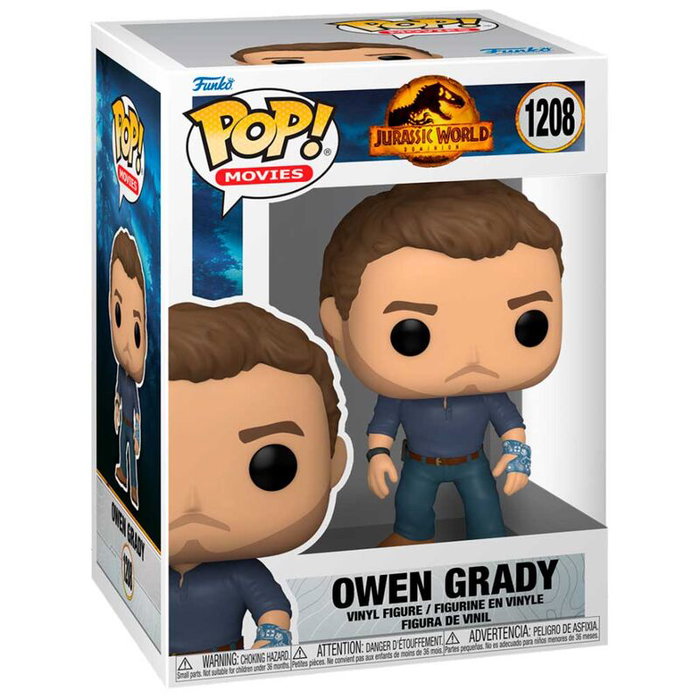 Funko POP - Figurine Jurassic World Owen Grady Vinyl - 9 cm avec boîte fenêtre cadeau