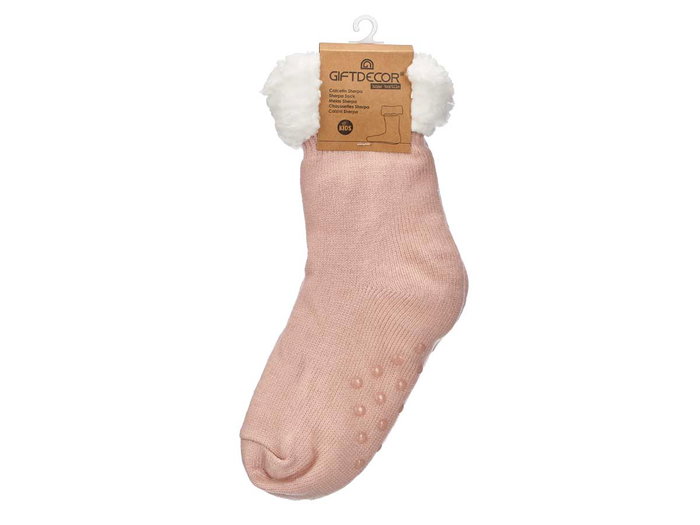 GIFTDECOR Chaussettes Sherpa Enfant Rosa Palo