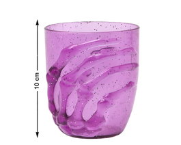 atosa Verre violet avec main squelettique et paillettes 10x9 cm