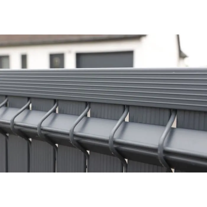 Nature - Kit lamelles brise-vue en PVC pour clôture rigide, occultation 4/5, anti-UV, dimensions 1,025 x 2,50 m, couleur anthracite