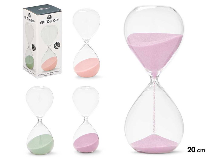 Giftdecor Sablier 20 cm Couleurs Pastel 30 Min Minuteur Décoration Verre (Set de 12) Giftdecor Sablier 20 cm Couleurs Pastel 30 Min Minuteur Décoration Verre (Set de 12)