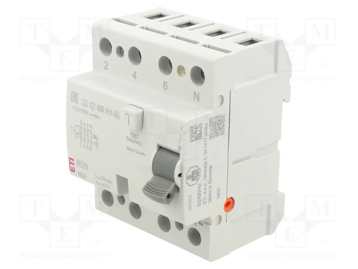ETI POLAM Interrupteur différentiel EFI 4 pôles 40A 30mA Type A ETI POLAM Interrupteur différentiel EFI 4 pôles 40A 30mA Type A