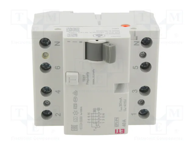 ETI POLAM Interrupteur différentiel EFI 4 pôles 40A 30mA Type A ETI POLAM Interrupteur différentiel EFI 4 pôles 40A 30mA Type A