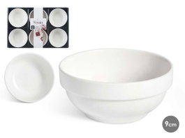 VESSIA Set de 12 bols en porcelaine blanche pour apéritif 200 ml