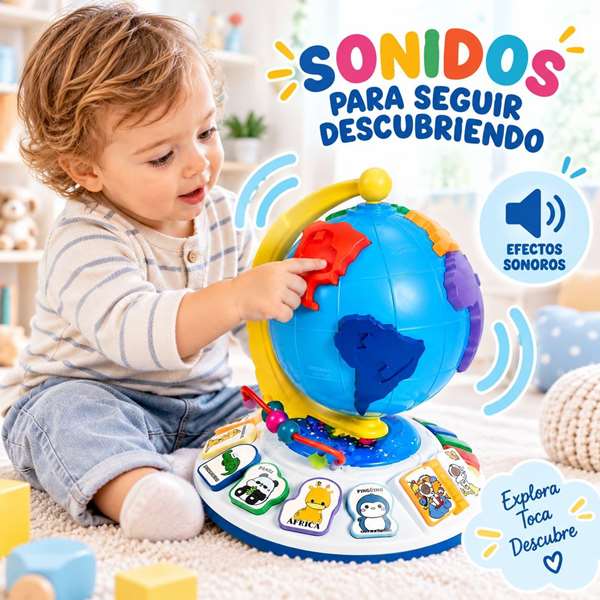 Jugatoys - misprimerosjuguetes Sphère terrestre enfant avec activités Jugatoys - misprimerosjuguetes Sphère terrestre enfant avec activités