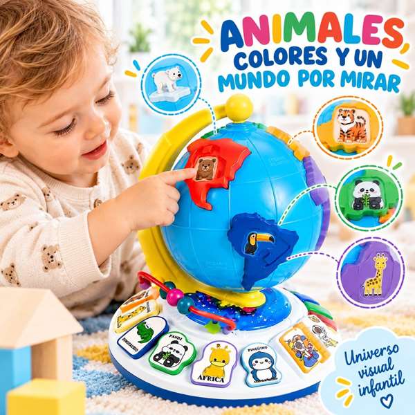 Jugatoys - misprimerosjuguetes Sphère terrestre enfant avec activités Jugatoys - misprimerosjuguetes Sphère terrestre enfant avec activités