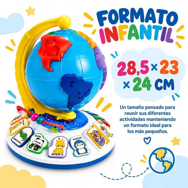 Jugatoys - misprimerosjuguetes Sphère terrestre enfant avec activités Jugatoys - misprimerosjuguetes Sphère terrestre enfant avec activités