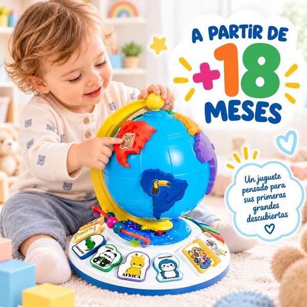 Jugatoys - misprimerosjuguetes Sphère terrestre enfant avec activités Jugatoys - misprimerosjuguetes Sphère terrestre enfant avec activités