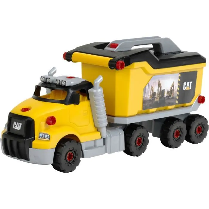 Klein Jouet de Construction Camion à Monter 4 en 1 Caterpillar Jaune et Noir - Jeu d'Outils avec Tournevis pour Enfants Dès 3 Ans