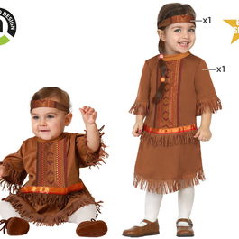 Déguisement d'Indienne pour Bébé Fille 12-24 Mois, Tenue Carnaval Thème Far West avec Jupe et Bandeau