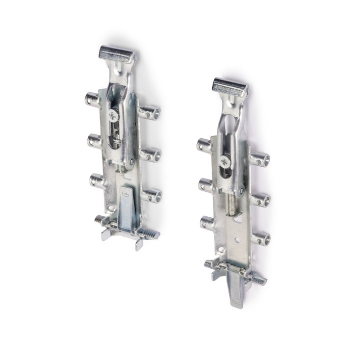 Emuca Kit de ferrures de suspensions invisibles pour meubles hauts Levelup 3 avec plaque, acier, zingué