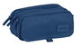 Safta Portatodo Triple Big Basic Marino 21,5x10x8cm - Organisateur triple pour enfants - 3 ans - Bleu marine