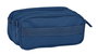 Safta Portatodo Triple Big Basic Marino 21,5x10x8cm - Organisateur triple pour enfants - 3 ans - Bleu marine