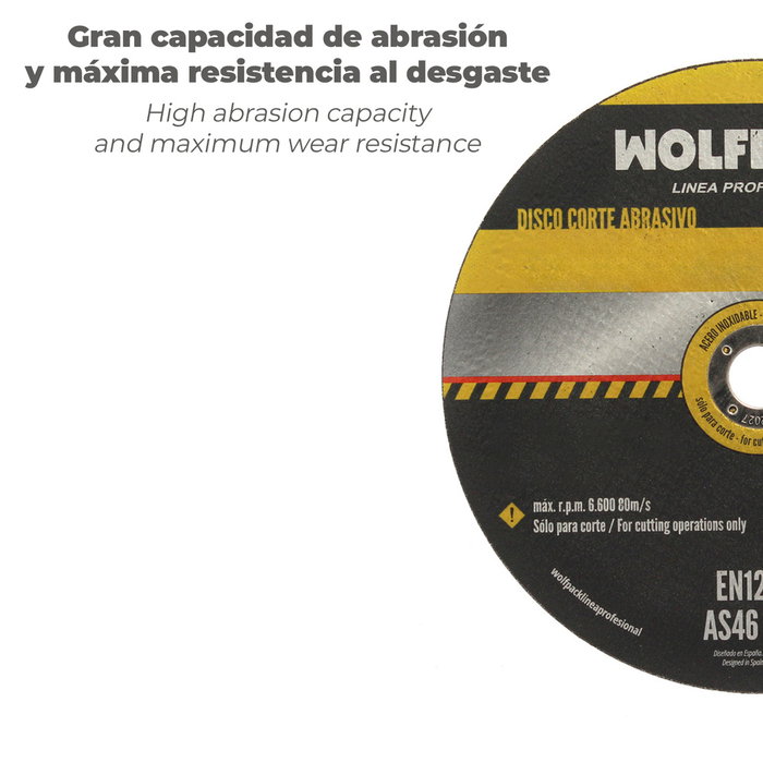 WOLFPACK LINEA PROFESIONAL Disco Repasar Abrasivo Metal 230x6,4x22,23 mm WOLFPACK LINEA PROFESIONAL Disco Repasar Abrasivo Metal 230x6,4x22,23 mm