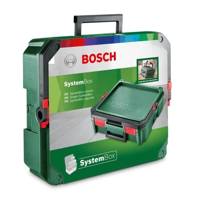 Bosch SystemBox - Boîte à accessoires empilable et combinable Taille S (Petite), rangement et transport facile, vert