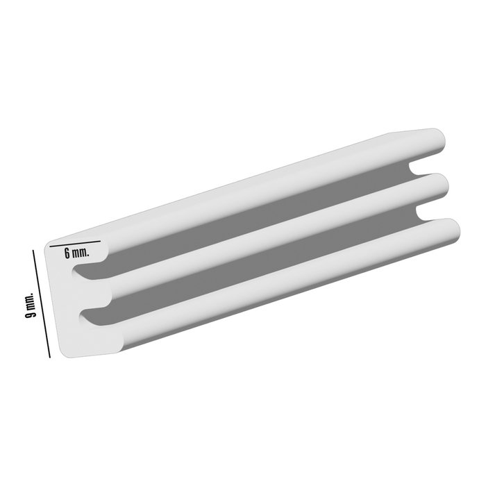WOLFPACK LINEA PROFESIONAL Joint élastique en forme de E, 6 m x 9 mm, Blanc