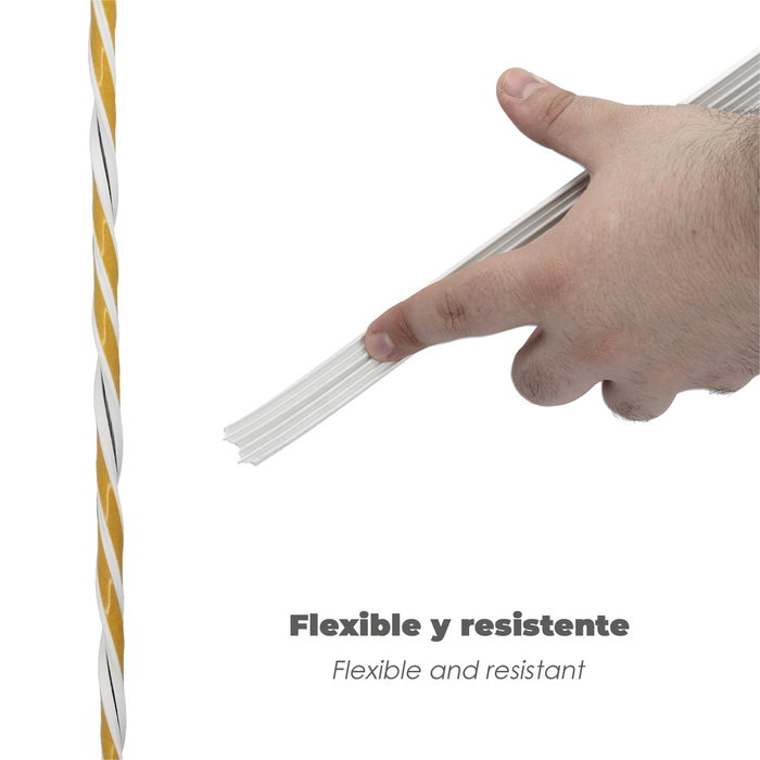 WOLFPACK LINEA PROFESIONAL Joint élastique en forme de E, 6 m x 9 mm, Blanc