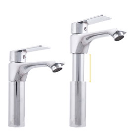 Robinet de lavabo monomando classique en laiton et zinc, finition chromée