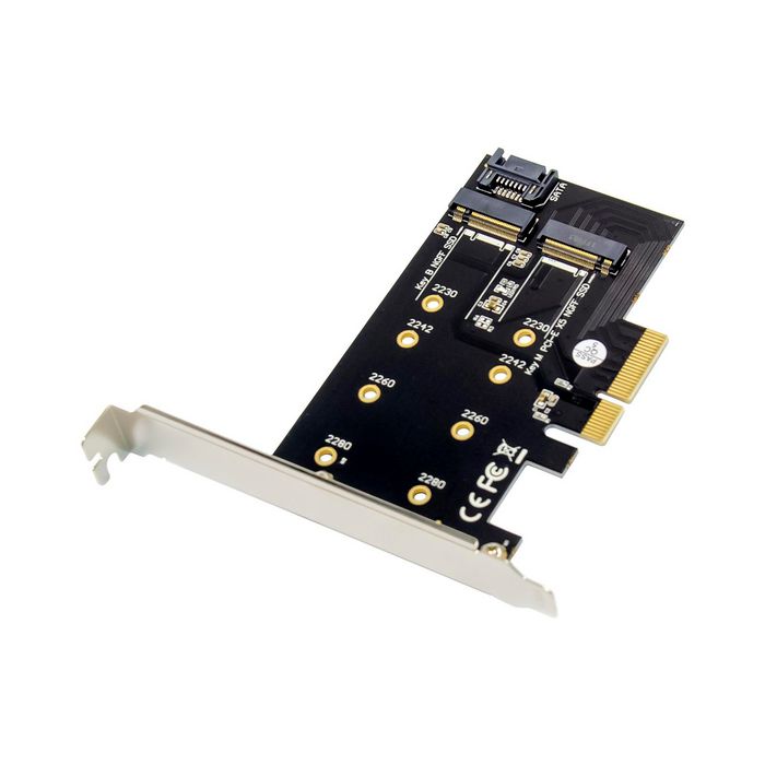 MicroConnect Carte adaptateur PCI-E X4 M.2 B & M Key NGFF SSD MicroConnect Carte adaptateur PCI-E X4 M.2 B & M Key NGFF SSD