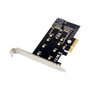 MicroConnect Carte adaptateur PCI-E X4 M.2 B & M Key NGFF SSD