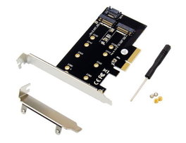 MicroConnect Carte adaptateur PCI-E X4 M.2 B & M Key NGFF SSD