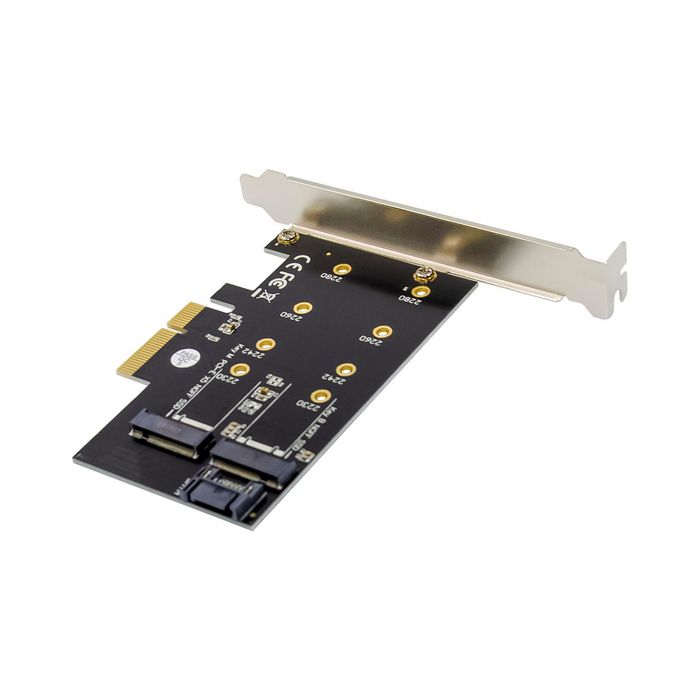 MicroConnect Carte adaptateur PCI-E X4 M.2 B & M Key NGFF SSD MicroConnect Carte adaptateur PCI-E X4 M.2 B & M Key NGFF SSD