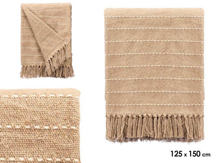 GIFTDECOR MULTIUSOS RAYAS PUNTO BEIGE 125X150CM GIFTDECOR MULTIUSOS RAYAS PUNTO BEIGE 125X150CM