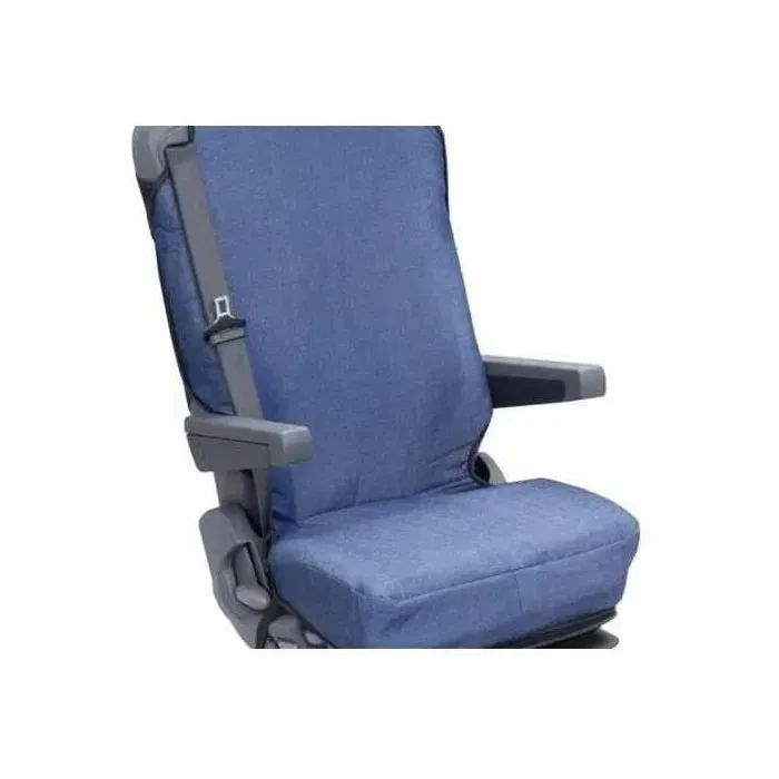 HTC EQUIPEMENT Housse universelle pour siège de camion en tissu jean's 100% coton matelassé - Compatible airbags et ceintures