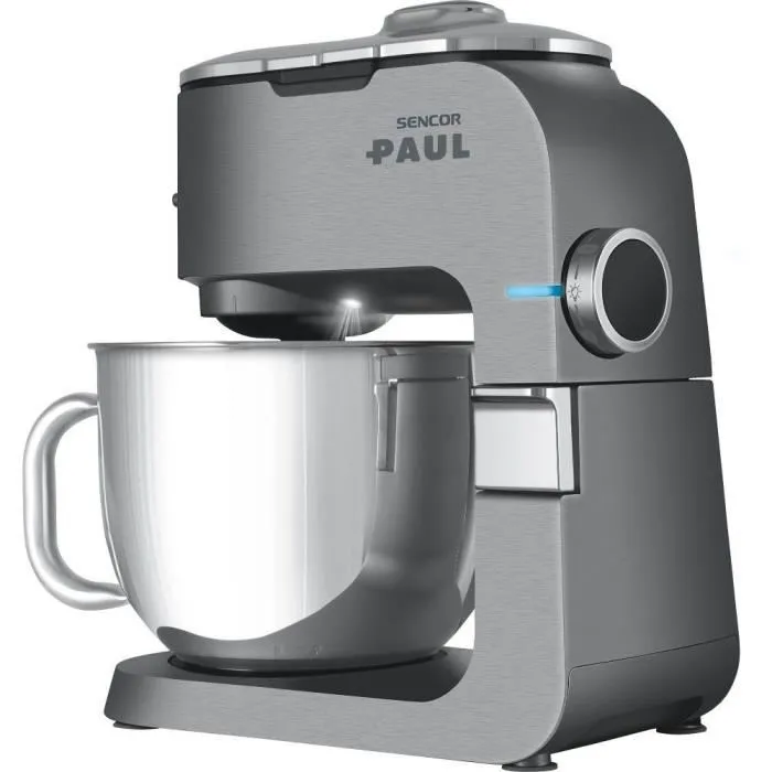 Sencor STM 7900 PAUL 1 - Robot pâtissier 6 L 1500 W, bol inox, pétrisseur, mixeur, fonction Pulse, éclairage LED