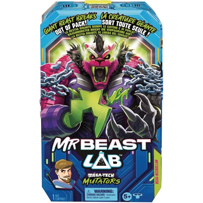 Mrbeast Lab Figurine géante Mega Mutator Necroclaw - 23 cm Mrbeast Lab Figurine géante Mega Mutator Necroclaw - 23 cm