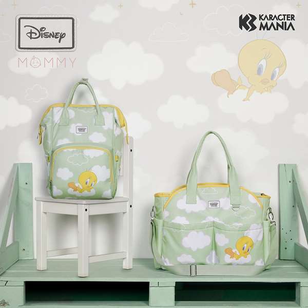 Karactermania Sac de Poussette Bébé Tweety Mommy Clouds - 32 x 44 x 17 cm, Vert, Polyester Imperméable avec 5 Pochettes Karactermania Sac de Poussette Bébé Tweety Mommy Clouds - 32 x 44 x 17 cm, Vert, Polyester Imperméable avec 5 Pochettes