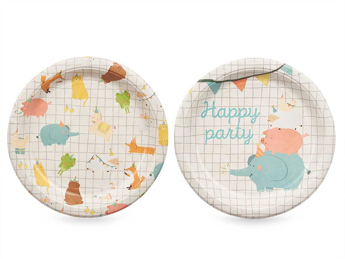 Arte Regal Set de 6 assiettes en papier 22 cm pour enfant motifs assortis (Set de 24)