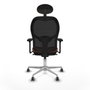 Piqueras y Crespo Chaise de Bureau avec Appui-tête 3D086G1 Marron Noir