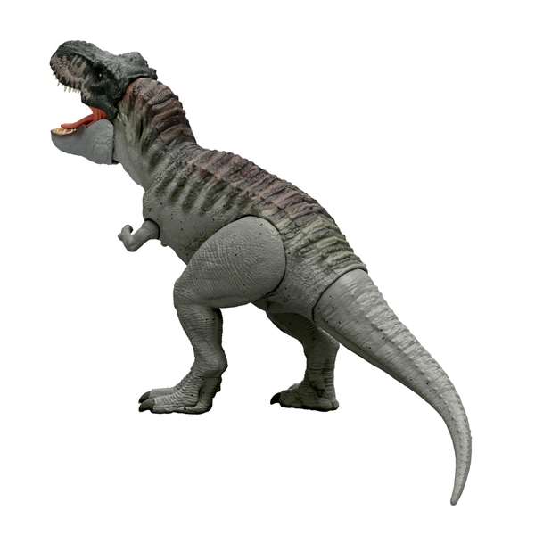 Mattel - Dinosaurio articulado Jurassic World T-Rex Attaque avec Sonido - Figurine Articulée 9x21x12 cm, Fonctionne avec Piles AA, Dès 4 ans