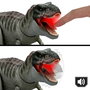 Mattel - Dinosaurio articulado Jurassic World T-Rex Attaque avec Sonido - Figurine Articulée 9x21x12 cm, Fonctionne avec Piles AA, Dès 4 ans