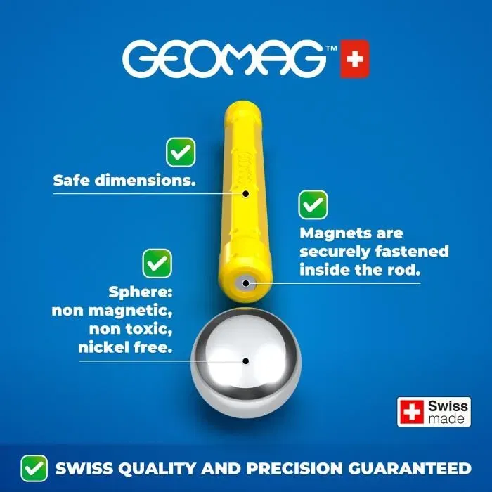 Geomag - Coffret de construction magnétique Glow Recycled 25 pièces, plastique 100% recyclé, structures luminescentes