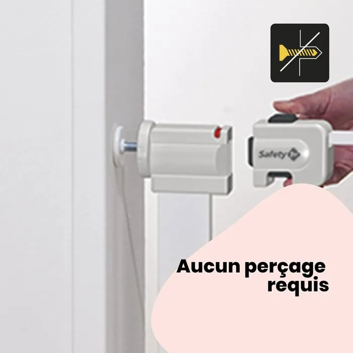 Safety 1st Barrière de sécurité enfant Easy Close Extra Tall en métal blanc - Réglable 73-80 cm - Système de fermeture sécurisé SecurTech