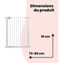 Safety 1st Barrière de sécurité enfant Easy Close Extra Tall en métal blanc - Réglable 73-80 cm - Système de fermeture sécurisé SecurTech