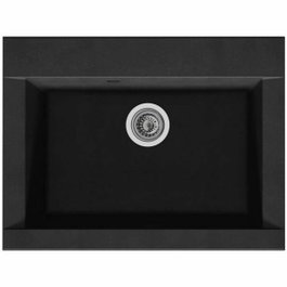Stradour Évier de cuisine Hexo 1 bac sans égouttoir Noir 66 x 50 cm