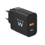 Ewent EW1327 - Chargeur rapide USB-C USB-A GaN 45W pour smartphone, tablette et PC portable