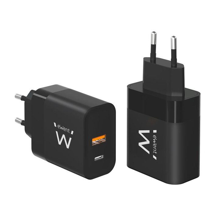 Ewent EW1327 - Chargeur rapide USB-C USB-A GaN 45W pour smartphone, tablette et PC portable Ewent EW1327 - Chargeur rapide USB-C USB-A GaN 45W pour smartphone, tablette et PC portable