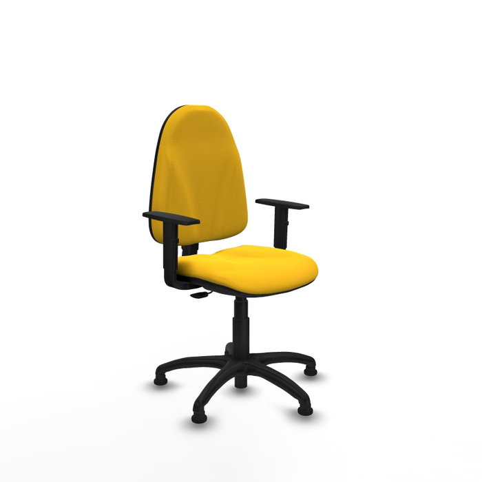 PIQUERAS Y CRESPO Chaise de bureau Algarra, similicuir jaune, accoudoirs 1D PIQUERAS Y CRESPO Chaise de bureau Algarra, similicuir jaune, accoudoirs 1D