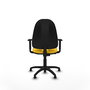 PIQUERAS Y CRESPO Chaise de bureau Algarra, similicuir jaune, accoudoirs 1D