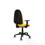 PIQUERAS Y CRESPO Chaise de bureau Algarra, similicuir jaune, accoudoirs 1D