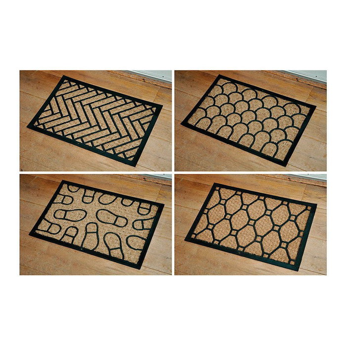 Edm Tapis de sol Panamá, modèles assortis marron et noir, 60 x 40 cm