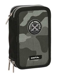 Safta Trousse Scolaire avec Accessoires Stone Noir 36 Pièces
