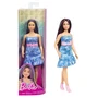 Barbie Poupée Fashionistas Robe Azur Papillon, Style Cintrée Ceinture Rose Pastel Bottines Assorties, Jeu Créatif Enfant 3 ans+