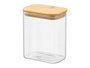 Vivalto Boîte Rectangulaire en Borosilicate avec Couvercle Bambou 1,1L 12x15x8 cm (Set de 12)